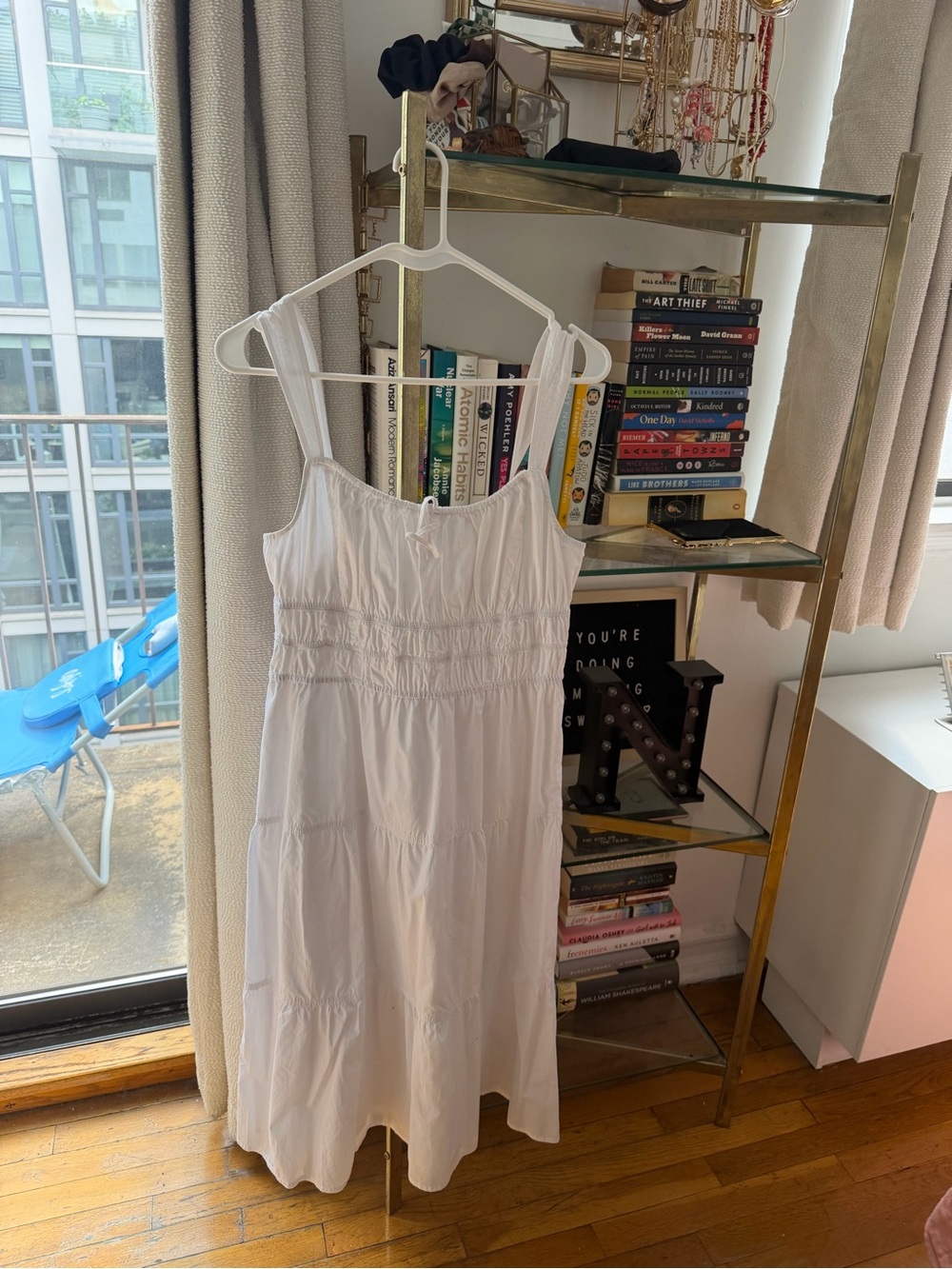 Sunday Best White Tiered Sundress with Smocked Bodice